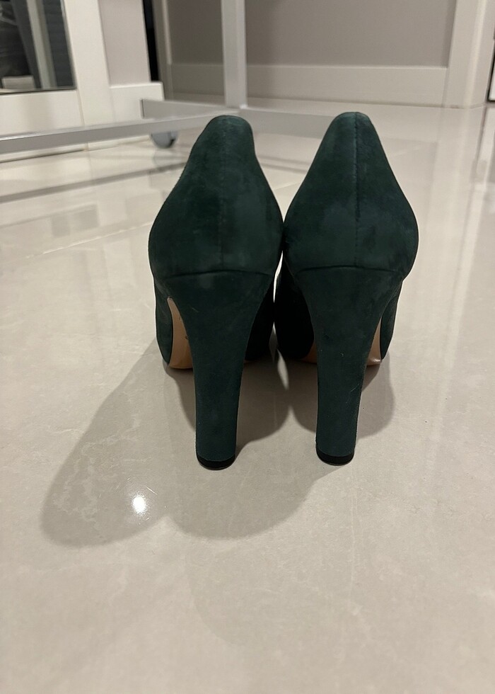 Beymen Club yeni , koyu yeşil, süet  ayakkabı - Görsel 5