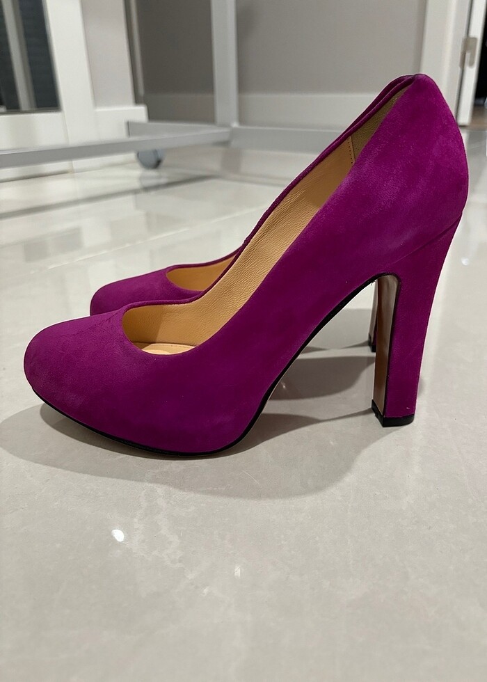 Beymen Club yeni , 39 numara , Fuşya pembe süet ayakkabı - Görsel 2