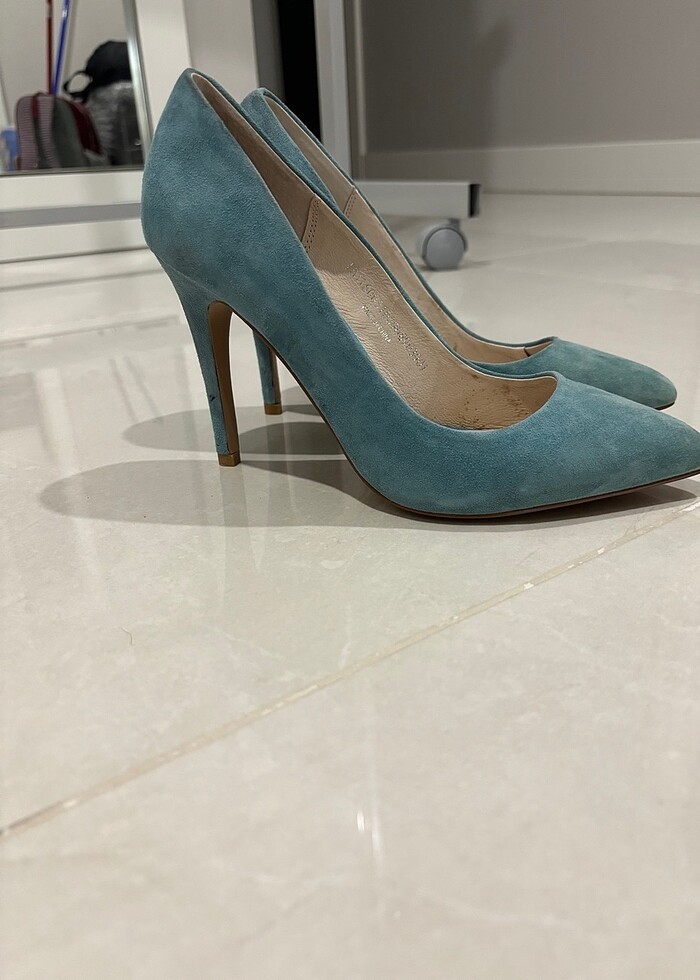 İpekyol marka, yeni , 39 numara , turkuaz mavi , süet stiletto t - Görsel 2