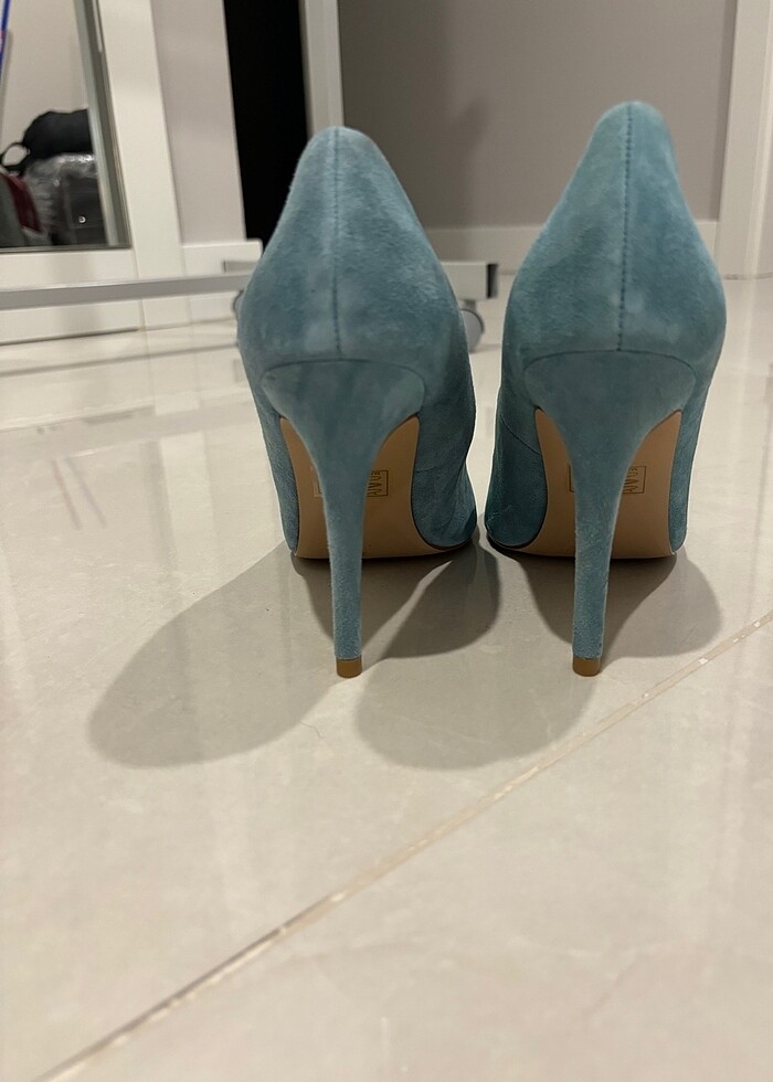 İpekyol marka, yeni , 39 numara , turkuaz mavi , süet stiletto t - Görsel 4