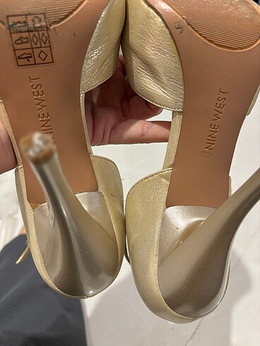 Ninewest 39 numara burnu açık bilekten bağlamalı topuklu ayakkab - Görsel 5