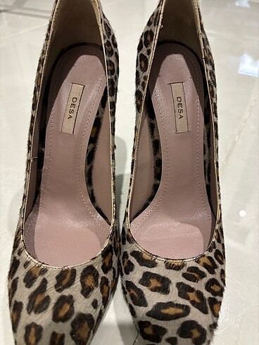 Desa deri,  leopar tüylü kumaş , 39 numara , yeni hiç kullanılma - Görsel 5