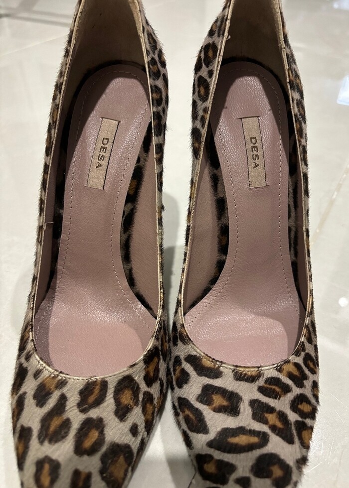 Desa deri,  leopar tüylü kumaş , 39 numara , yeni hiç kullanılma - Görsel 5