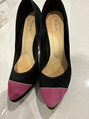 Roman marka , 39 numara ,süet deri , burnu pembe olan siyah gizl - Görsel 5