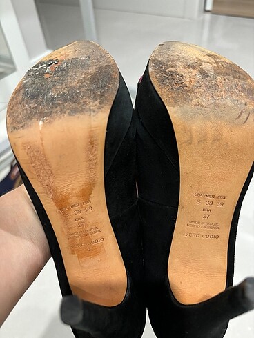 Roman marka , 39 numara ,süet deri , burnu pembe olan siyah gizl - Görsel 8