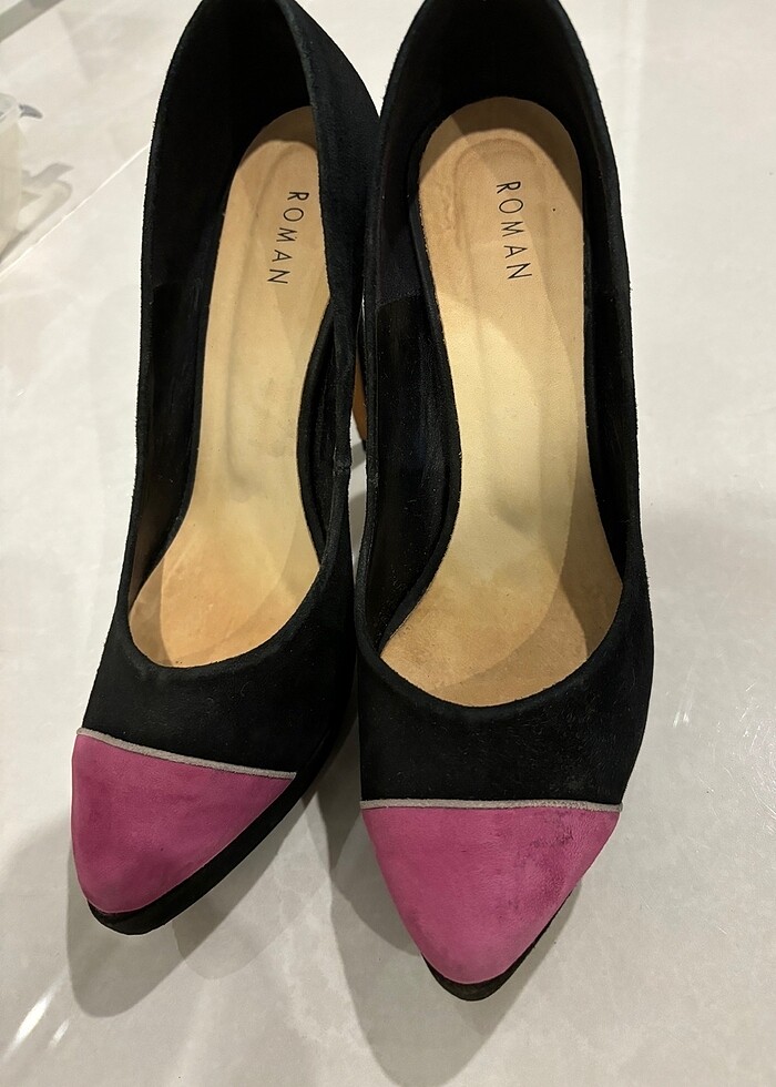 Roman marka , 39 numara ,süet deri , burnu pembe olan siyah gizl - Görsel 5