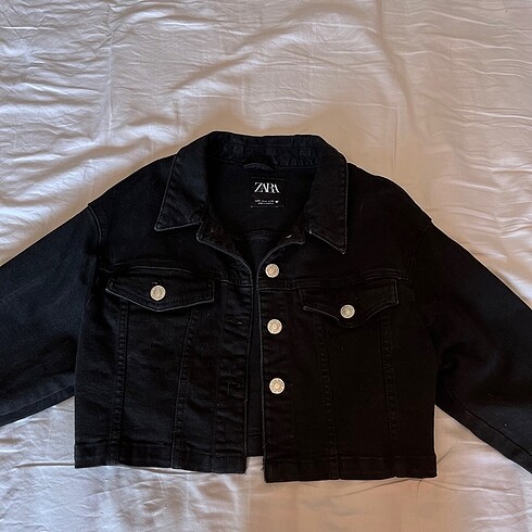 Zara Zara crop siyah kot ceket