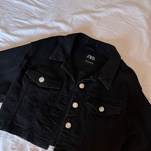 m Beden siyah Renk Zara crop siyah kot ceket
