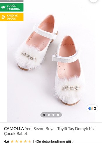 Beyaz Kürklü Kız Babet Ayakkabı - Görsel 6