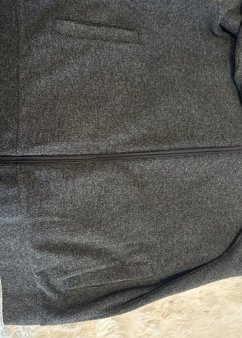 Gri Kapüşonlu Fermuarlı Erkek Ceket - Görsel 4