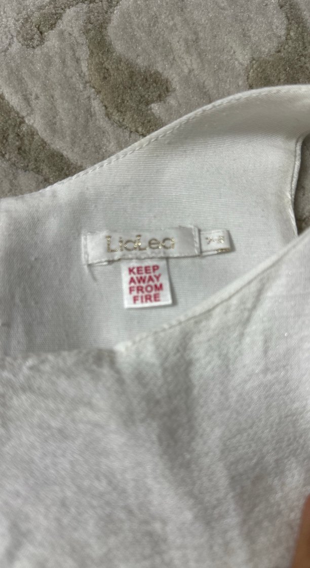 Kız Çocuk Beyaz Nakışlı Fırfırlı Elbise - Görsel 3