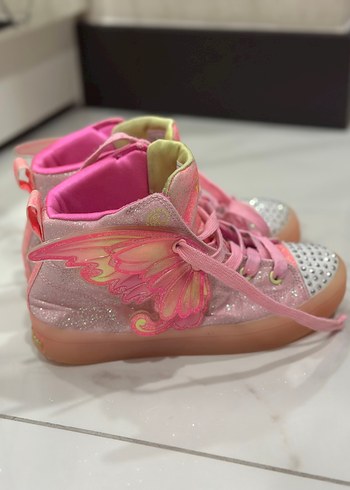 Skechers Kız Çocuk Pembe Bağcıklı ve Cırt Cırtlı Spor Ayakkabı