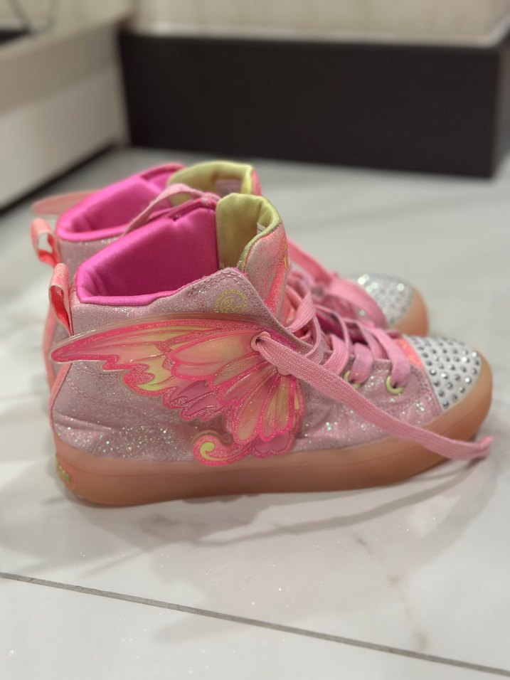 Kız Çocuk Pembe Bağcıklı ve Cırt Cırtlı Spor Ayakkabı - Görsel 5
