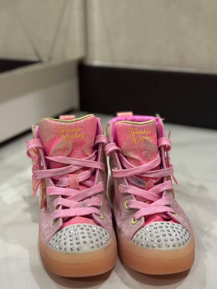 Kız Çocuk Pembe Bağcıklı ve Cırt Cırtlı Spor Ayakkabı - Görsel 4