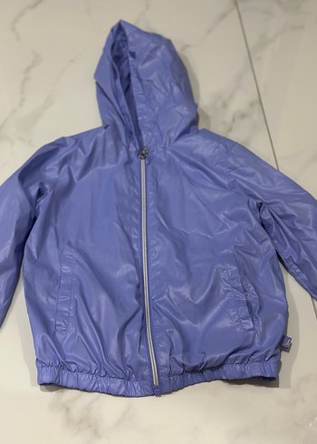 Kız Çocuk Mor Fermuarlı Yağmurluk - Görsel 2