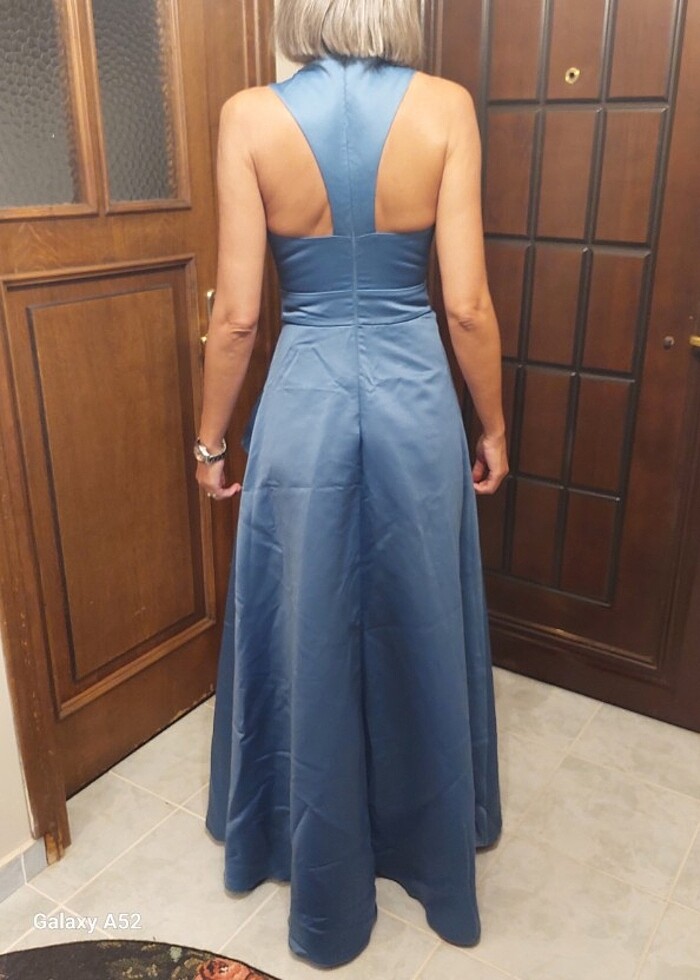 Fırfır detaylı uzun elbise - Görsel 5