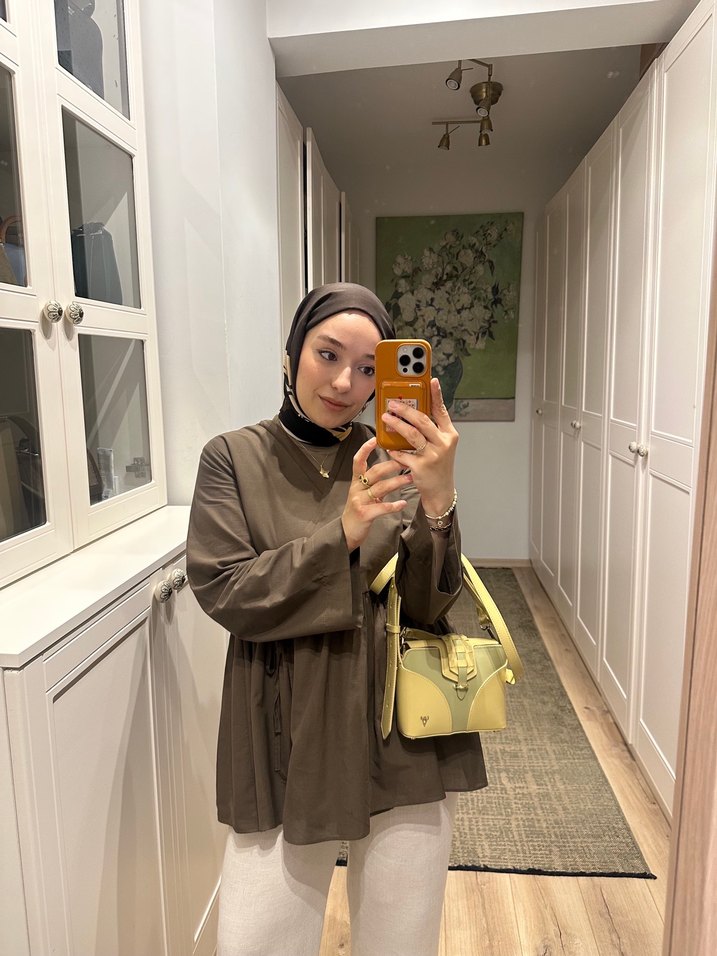 Haki tunik bluz - Görsel 4