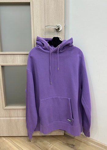 Mor Kapüşonlu Kadın Sweatshirt