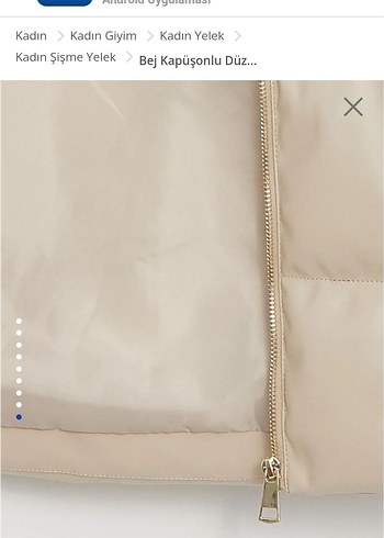 Bej Kapüşonlu Kadın Şişme Yelek - Görsel 9