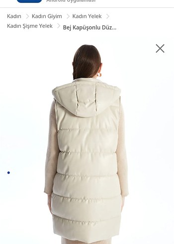 Bej Kapüşonlu Kadın Şişme Yelek - Görsel 6