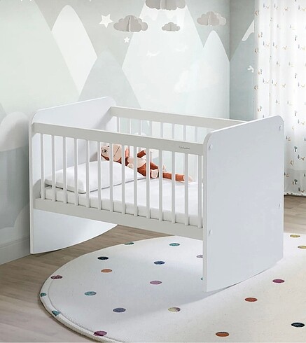 Babywhen Ahşap Anne Yanı Beşik 50x90