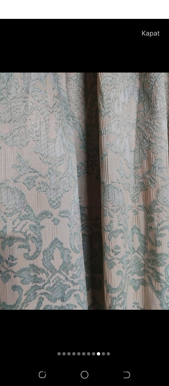 Bej Gri Batik Desenli Perde - Görsel 4