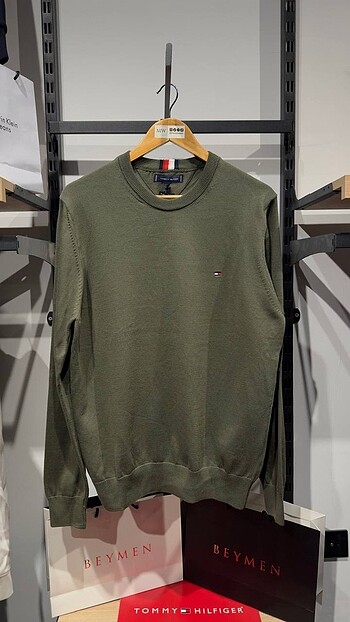 TOMMY HİLFİGER HAKİ TRİKO KAZAK