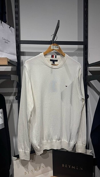 TOMMY HİLFİGER TRİKO BEYAZ KAZAK