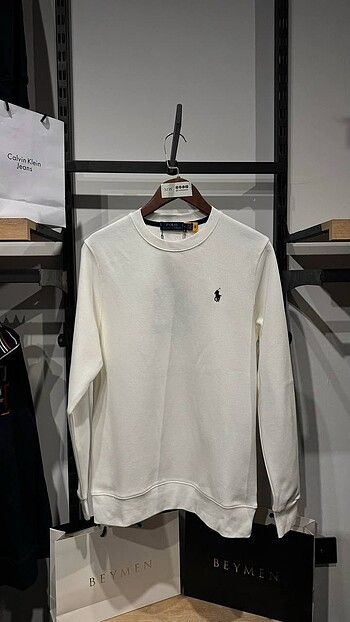 RALPH LAUREN BEYAZ BASİC SWEATSHİRT