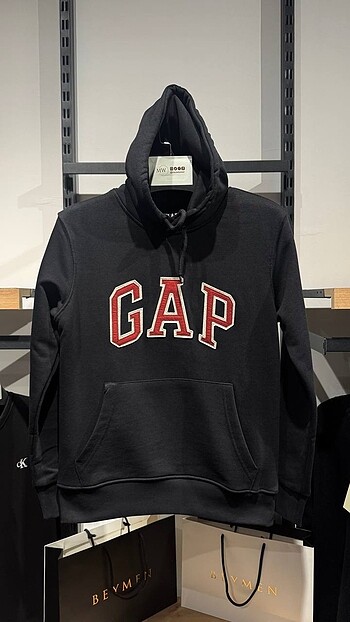 GAP SİYAH KAPÜŞONLU SWEATSHİRT