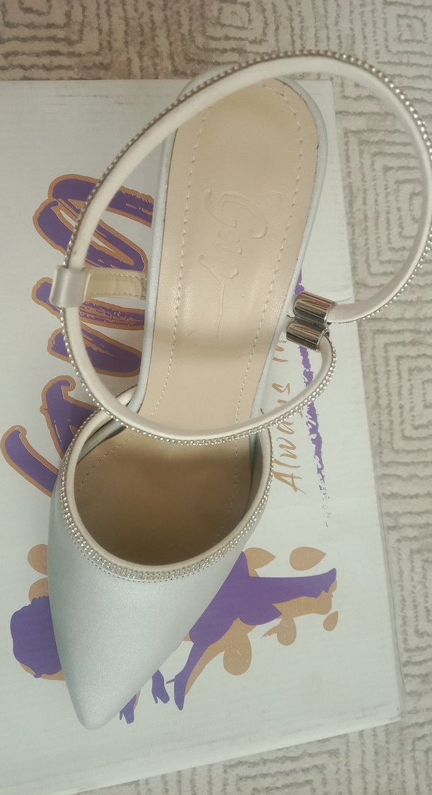 Beyaz Stiletto Topuklu Kadın Abiye Ayakkabı - Görsel 3