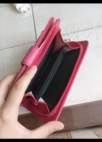 Pembe Deri Fermuarlı Kadın Cüzdanı - Görsel 4