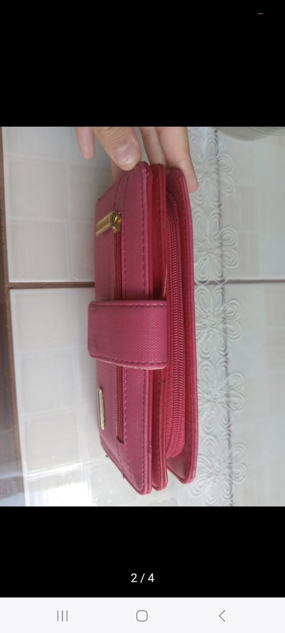 Pembe Deri Fermuarlı Kadın Cüzdanı - Görsel 2