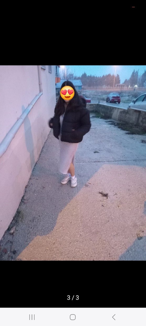 Düğmeli V Yakalı Çizgili elbise - Görsel 3