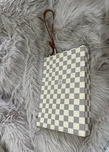 Louis Vuitton Ekru Gri Damier Desenli Sik Cuzdan