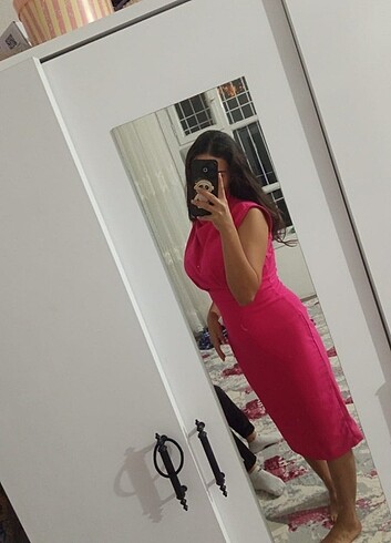 m Beden pembe Renk Trendyol pembe abiye elbise