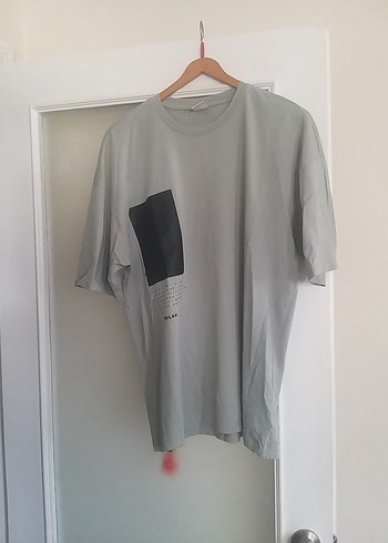 Gri Baskılı Erkek Oversize Tişört
