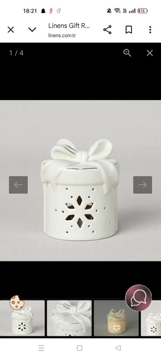 Fiyonk Detaylı Beyaz Seramik Mumluk - Görsel 3