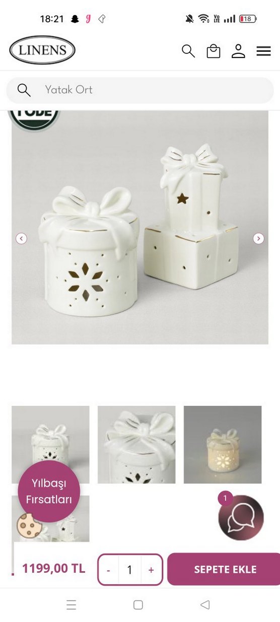 Fiyonk Detaylı Beyaz Seramik Mumluk - Görsel 5