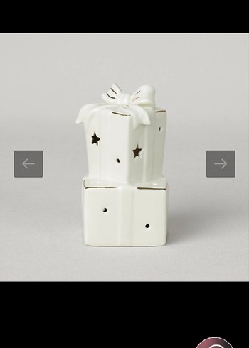 Yıldız Desenli Beyaz Seramik Mumluk - Görsel 5