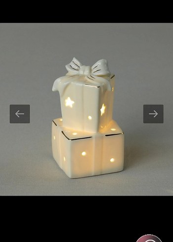 Yıldız Desenli Beyaz Seramik Mumluk - Görsel 2