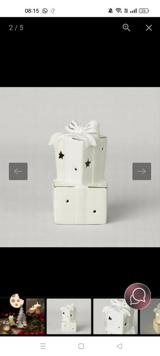 Yıldız Desenli Beyaz Seramik Mumluk - Görsel 5