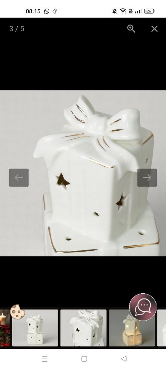 Yıldız Desenli Beyaz Seramik Mumluk - Görsel 4