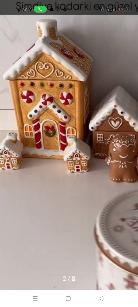 Renkli Detaylı Beyaz Ev Figürleri tuzluk - Görsel 2