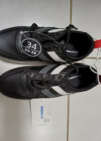 Erkek Çocuk Siyah Spor Ayakkabı Velcro - Görsel 2