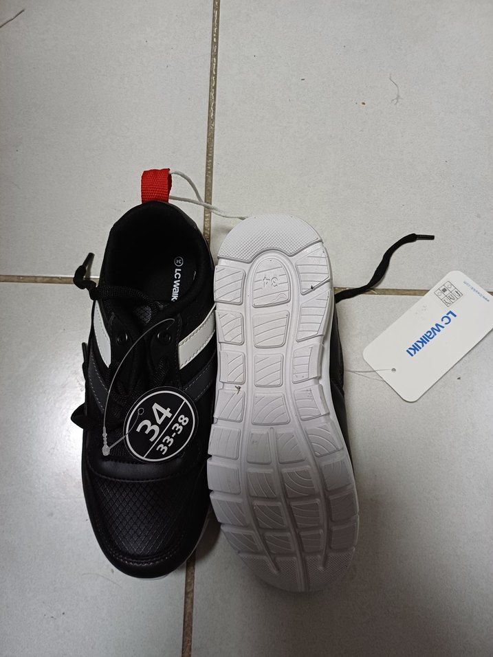 Erkek Çocuk Siyah Spor Ayakkabı Velcro - Görsel 3