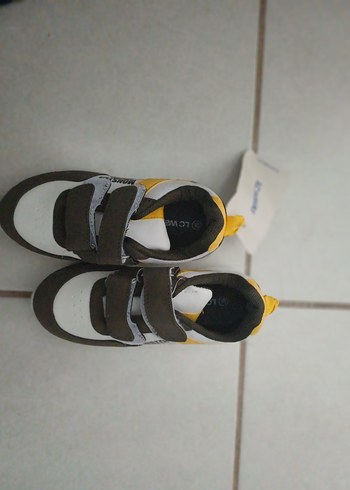 Erkek Çocuk Sarı Gri Baskılı Cırt Cırtlı Spor Ayakkabı - Görsel 2