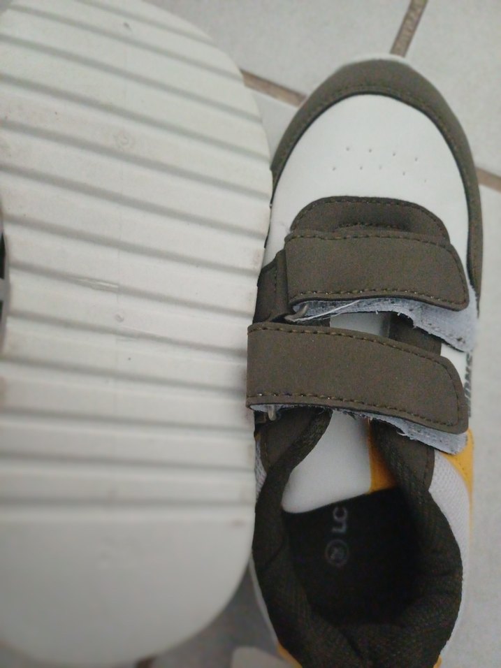 Erkek Çocuk Sarı Gri Baskılı Cırt Cırtlı Spor Ayakkabı - Görsel 3