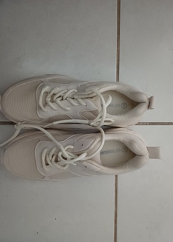 Beyaz Kadın Spor Ayakkabı Wedge Topuklu - Görsel 2