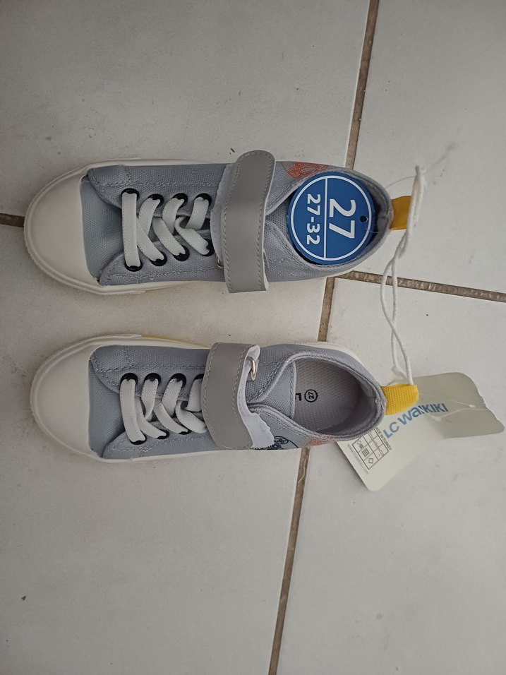 Gri Erkek Çocuk Spor Ayakkabısı Velcro - Görsel 2